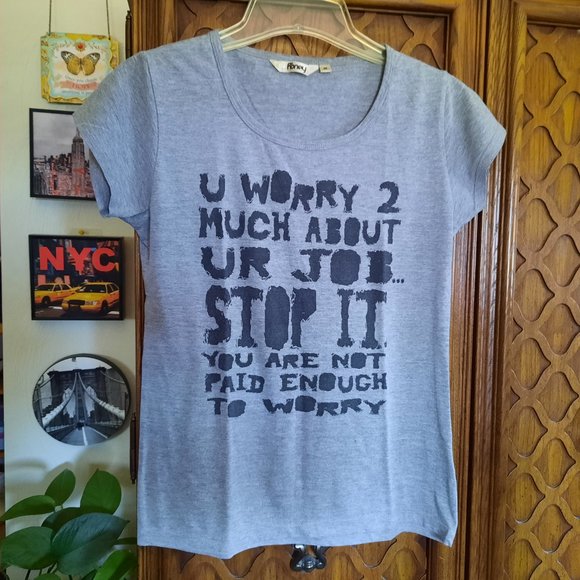 🌟FREE with purchase🌟Funny Career/Work Message Cotton Tee - Gray, Size S - Picture 3 of 16